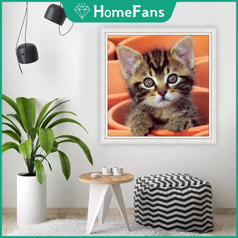 Bộ Tranh Đính Đá 5D Tự Làm 40x40cm/50x50cm Hình Động Vật Trang Trí Nhà Cửa