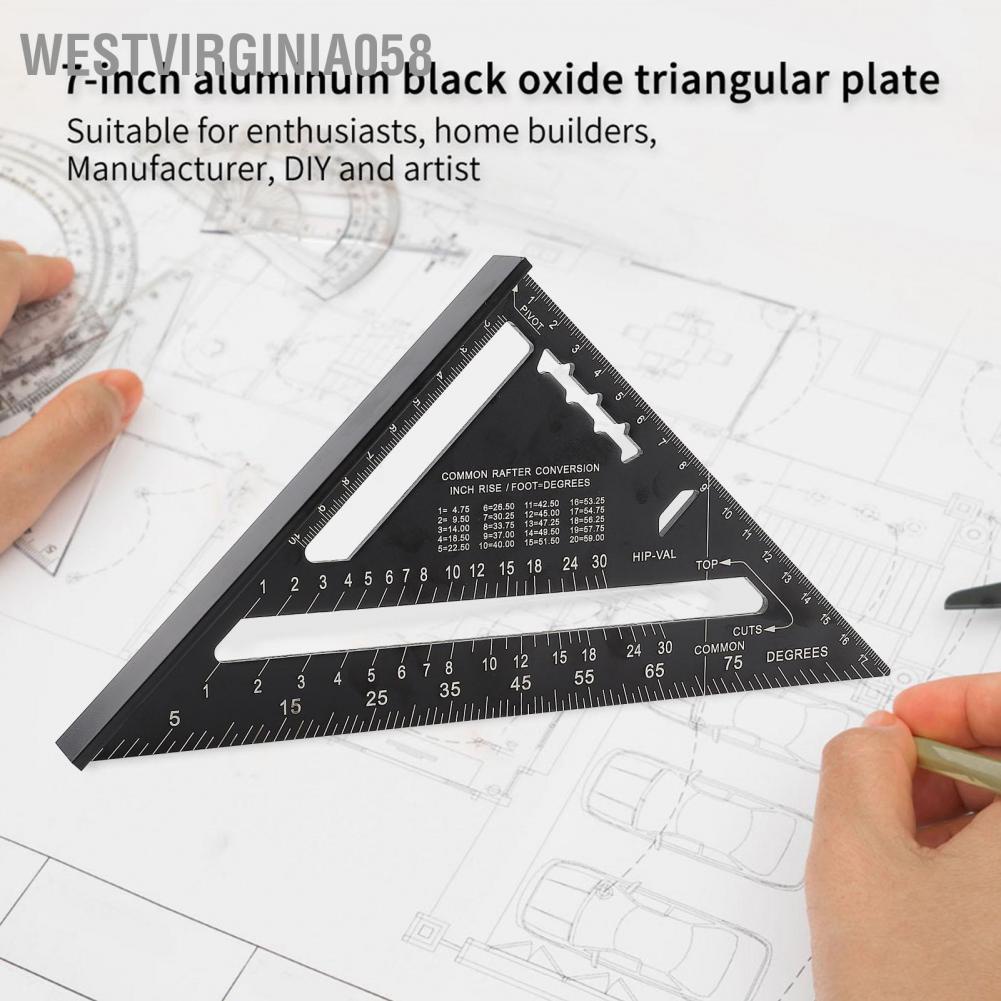 Hàng Hot Hướng dẫn bố trí thước đo góc tam giác góc tam giác bằng hợp kim nhôm 7 inch Metric Westvirginia058 Hàng giao ngay