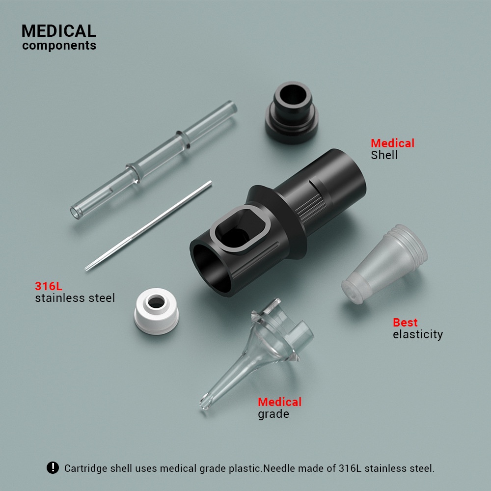 5 Hộp Mực Xăm Cỡ Hỗn Hợp #Hộp Mối Nối Đàn Hồi Mềm Cao Cấp 12=0.35mm