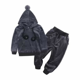 Bộ nhung xám cho bé trả khách order