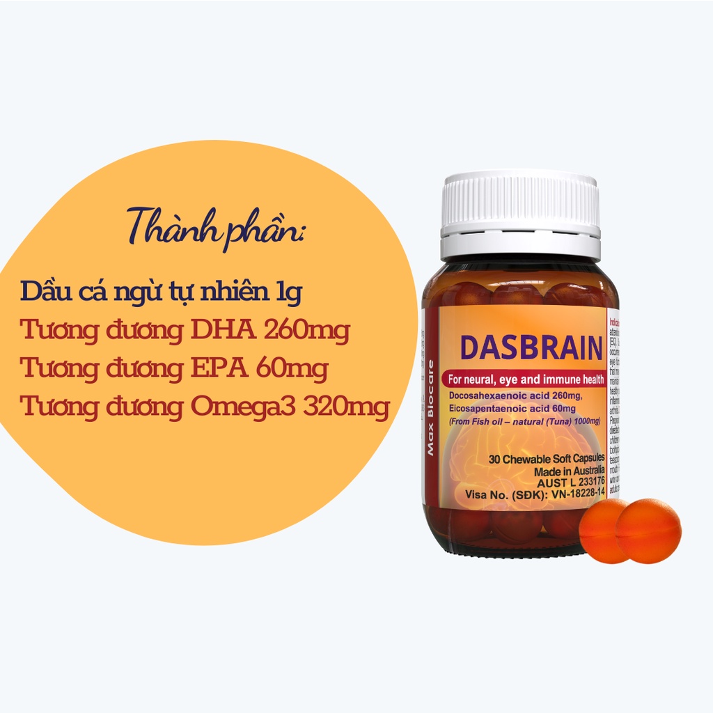 Dasbrain - Omega 3 cho sức khoẻ não, mắt, hệ miễn dịch