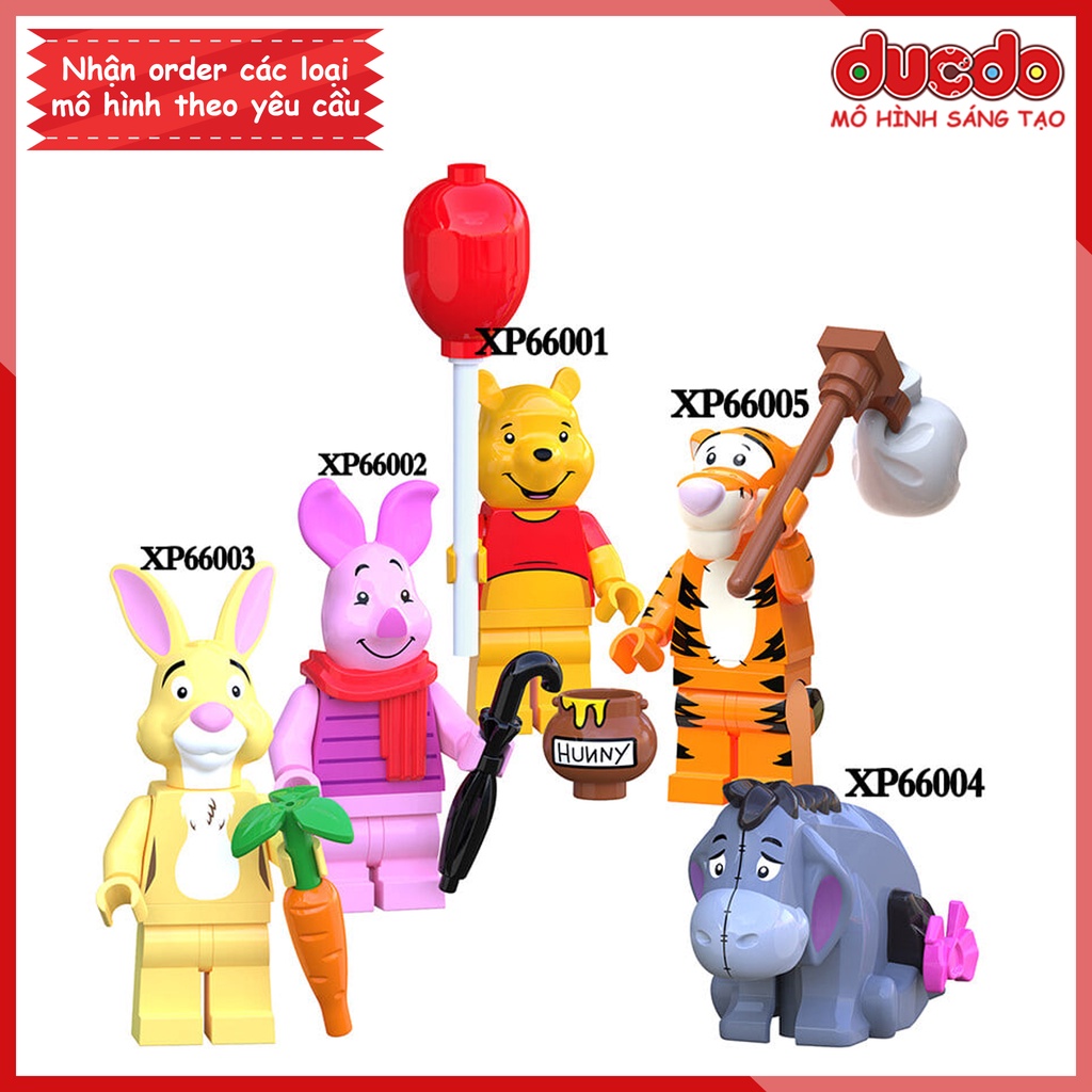 Minifigures nhân vật trong Gấu Pooth - Winnie the Pooh Bear - Đồ chơi Lắp ghép Xếp hình Mô hình Mini XP66001 - XP66005