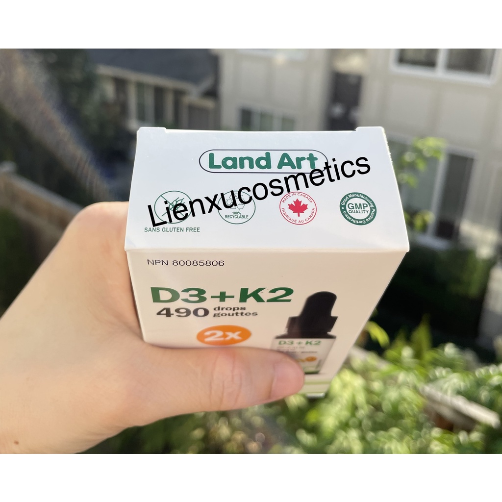 Vitamin D3 K2 Land Art 490 giọt- made in Canada; HSD 2025