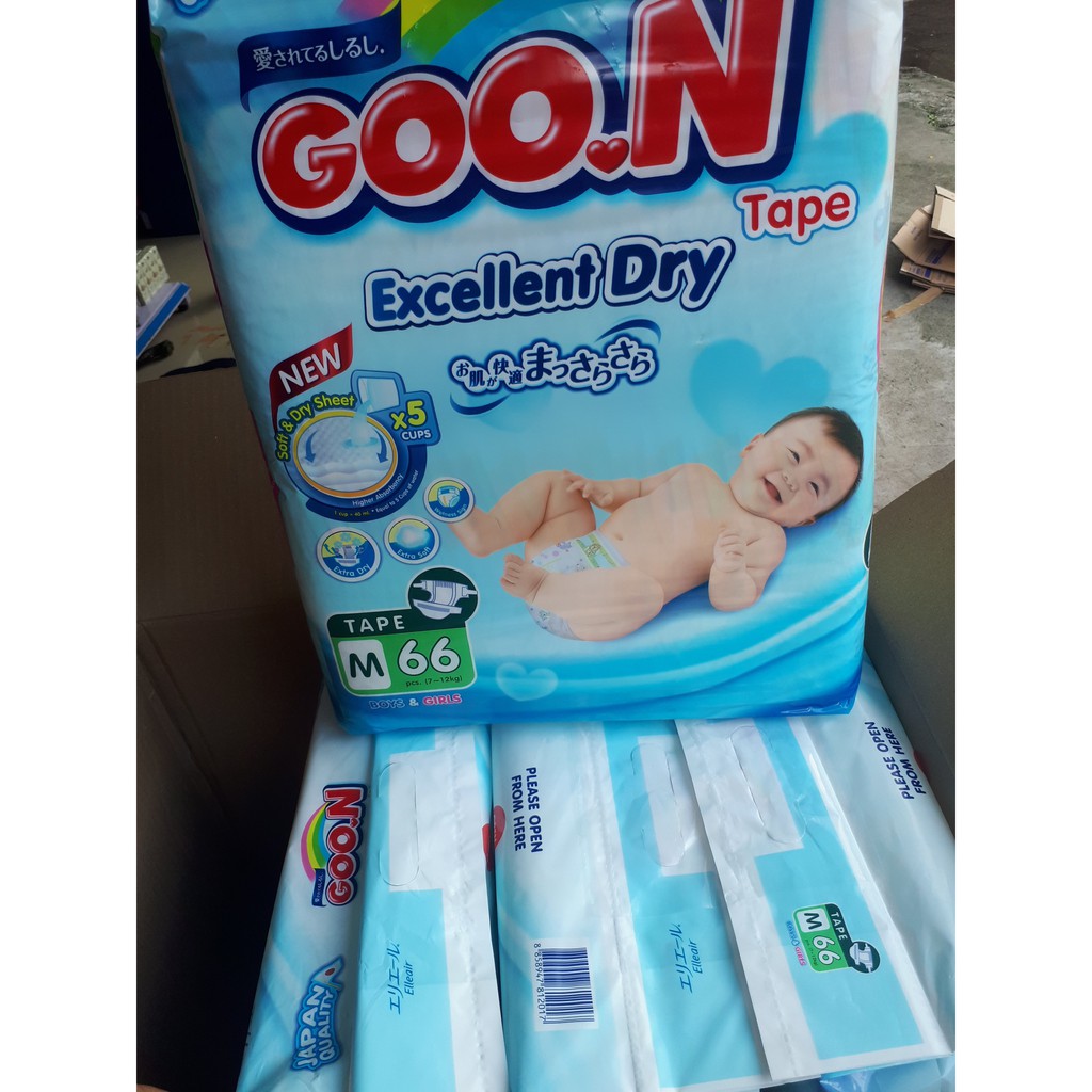 Bỉm goon slim các loại: dán Newborn 48, S44, M66, L56 Quần M60, L46, XL42