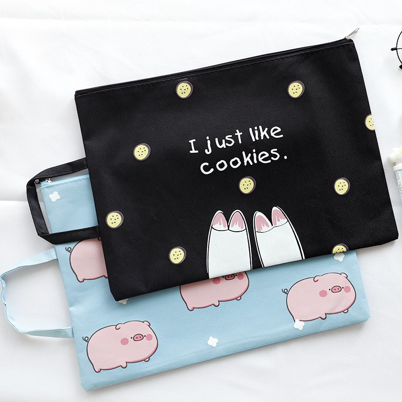 Túi Đựng Hồ Sơ Tài Liệu Khổ A4 Sức Chứa Lớn Có Thể Mang Đi In Hình Chú Heo Dễ | BigBuy360 - bigbuy360.vn