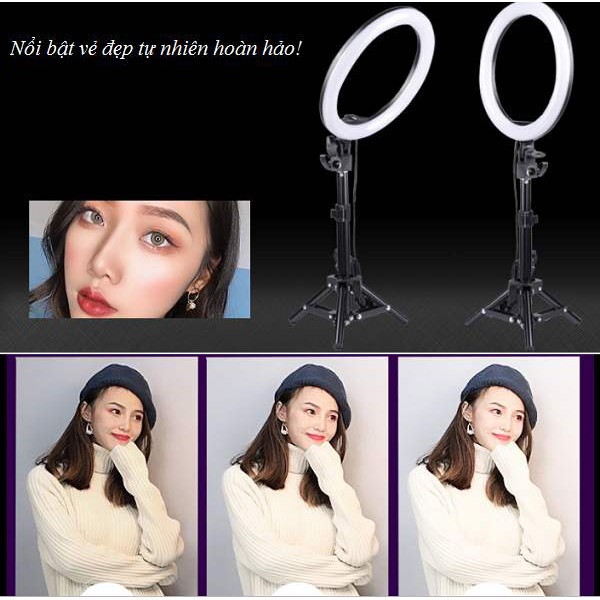 Đèn Led Ring RL-12 điều chỉnh 3 nhiệt màu quay, chụp, makeup