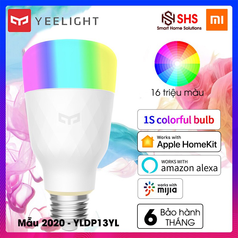 Bóng đèn thông minh Xiaomi Yeelight 1S RGB 16tr màu (2020), BH 6 tháng, tiết kiệm 85% điện, 8.5W, YLDP13YL, SHS Vietnam