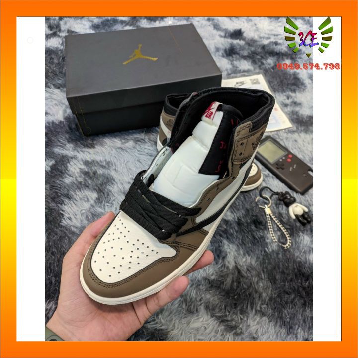 Giày thể thao sneaker 1 low jocdann cao cổ nâu be [hỗ trợ đổi trả] cho nam nữ