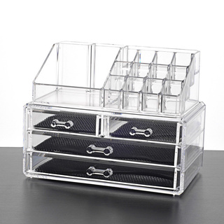 Kệ đựng mỹ phẩm mica 4 ngăn đa năng