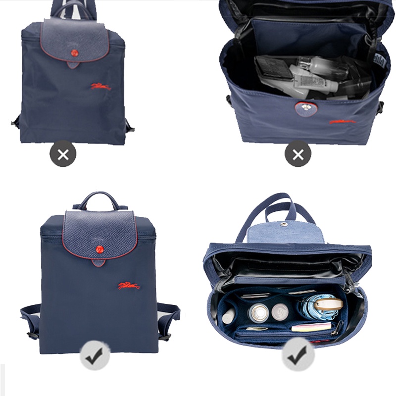 Túi EVERTONER vải nỉ có ngăn đựng mỹ phẩm để bên trong ba lô Le Pliage