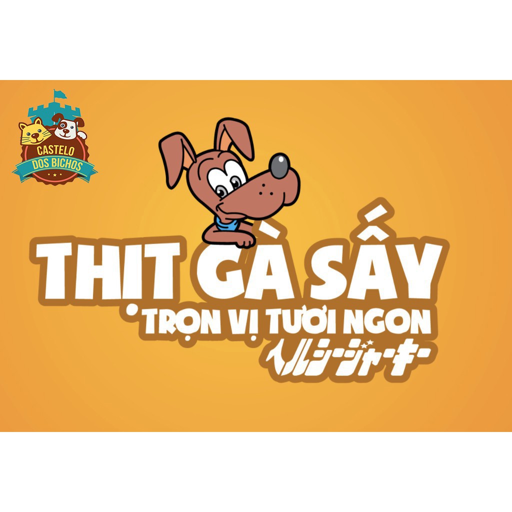 Xúc xích gà sấy cho chó Doggyman 80g dạng xúc xích thanh que gặm, thức ăn snack ăn vặt bánh thưởng cho chó 82103