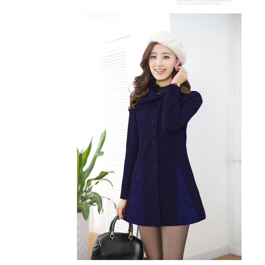 Áo khoác dạ phối ren Julia ( có lớp lót)- MS0007AK