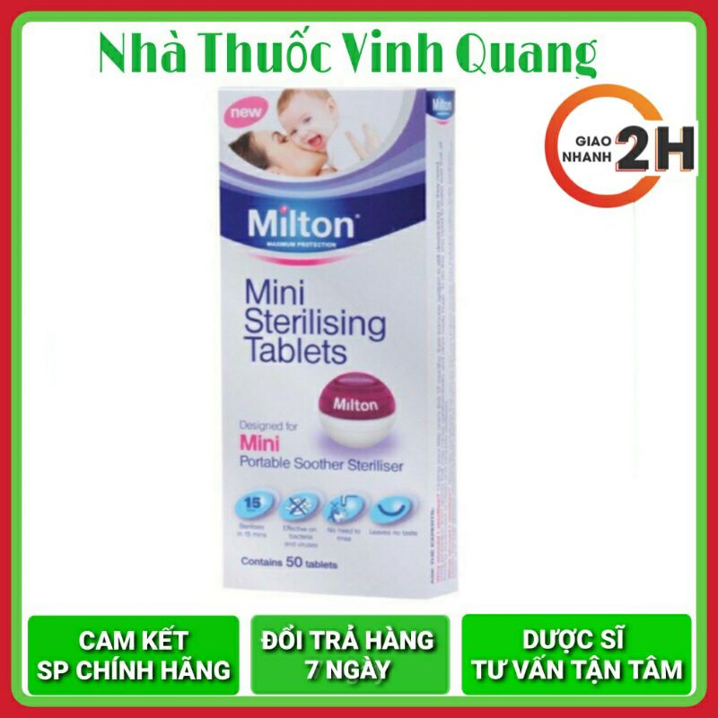 Viên Tiệt Trùng Cốc Nguyệt San Milton Hộp 50viên