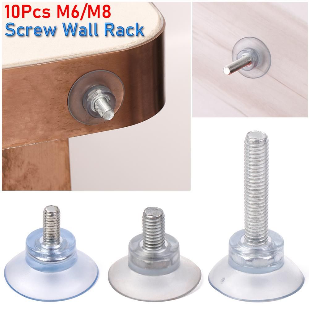 Set 10 móc treo đồ trong suốt có cốc hút gắn tường nhà tắm/ phòng bếp