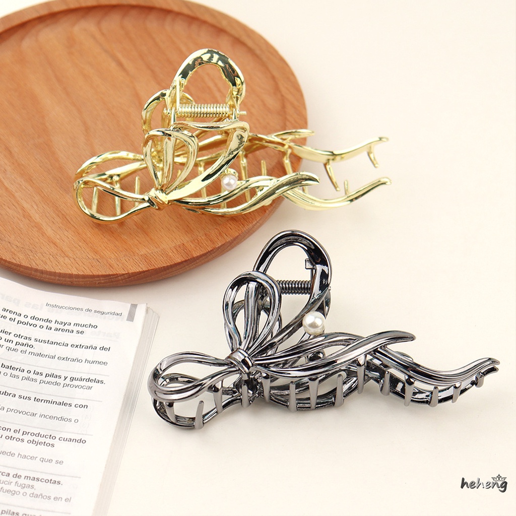 Kẹp Tóc Nơ Bằng Kim Loại Phong Cách Vintage Phù Hợp Cho Người Yêu