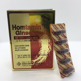 Homtamin Ginseng hộp 12 vỉ x 5 viên