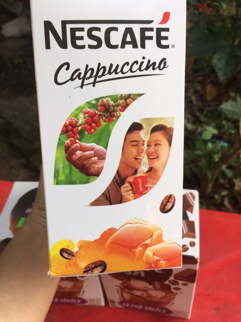 NESCAFE CAPPUCCINO VỊ CARAMEL 200g 10 goi x 20g