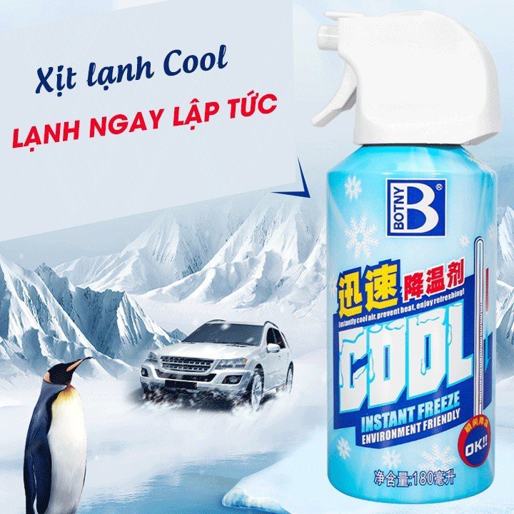 💥 Hàng Sẵn 💥 BÌNH XỊT LÀM LẠNH TỨC THỜI , CHAI XỊT LÀM MÁT NỘI THẤT XE Ô TÔ