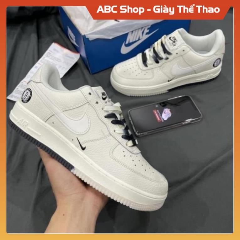 GIÀY AF1 BROOKLYN CREAM ZEP 11, GIẦY AF1 TRẮNG KEM  ÂM DƯƠNG