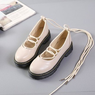 Giày búp bê đề phẳng cột dây ulzzang ( 2 màu )