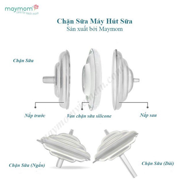 1 Chặn Sữa ngắn hoặc dài - Tương thích cổ nối phễu Maymom, Medel@ Spectra, Avent, Ameda, Rozabi, Sanity, Cimilre