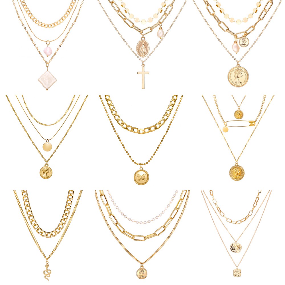 Dây chuyền nhiều tầng thiết kế theo phong cách Retro