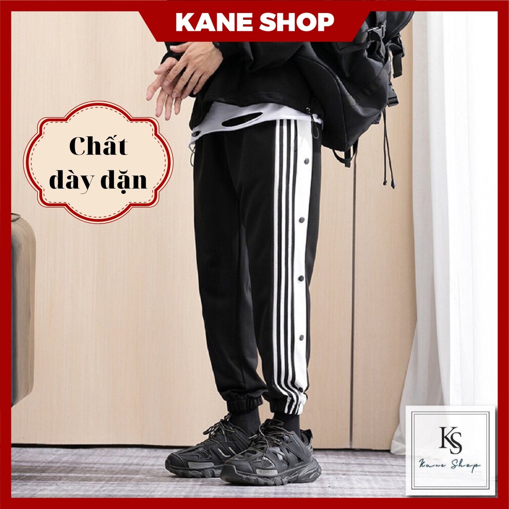 Quần Jogger nam ống rộng 3 sọc có cúc KANE, Thiết kế đẹp mắt, Phong cách trẻ trung