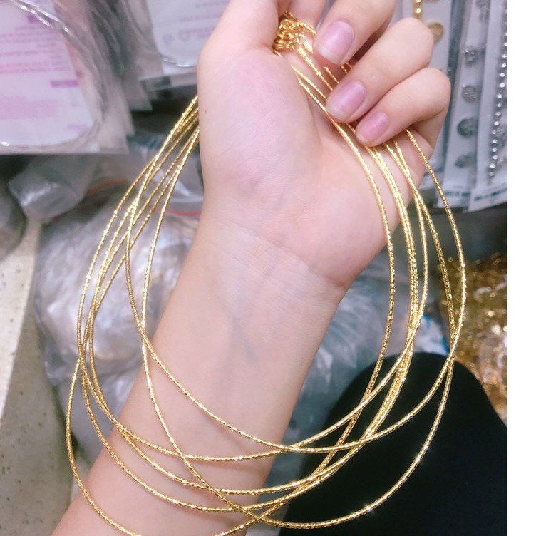Kiềng Nữ 1 Bính Màu Vàng Kết Hợp Mặt Dây Đeo Lên Sang Trọng - Lên Đồ Diện Trang Sức Xinh Xắn - Bền Màu Không Dị Ứng