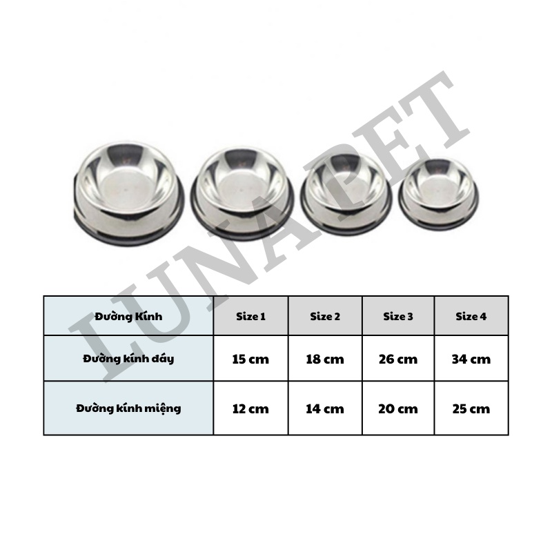 Chén bát đựng thức ăn cho chó mèo chất liệu inox không rỉ chống lật, bát cho chó mèo - Hoshi Pet