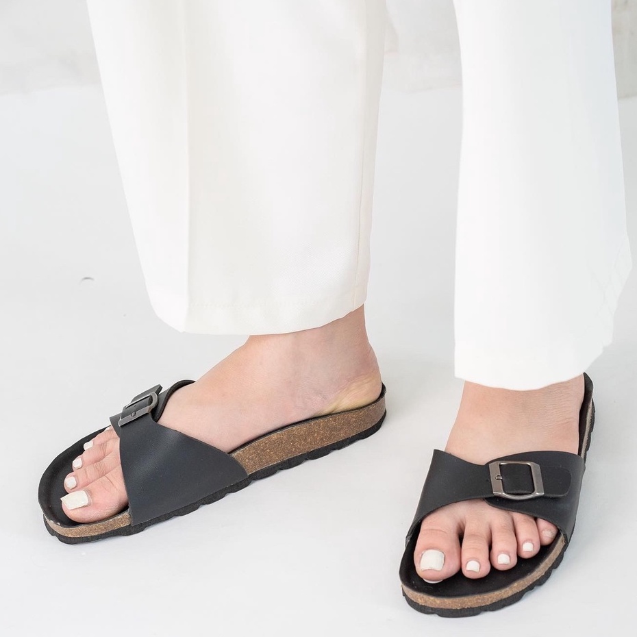 Mã PU08 - Dép công sở Birken Đế Trấu BIOLINE Official Thiết Kế Unisex Quai Cách Điệu Da PU