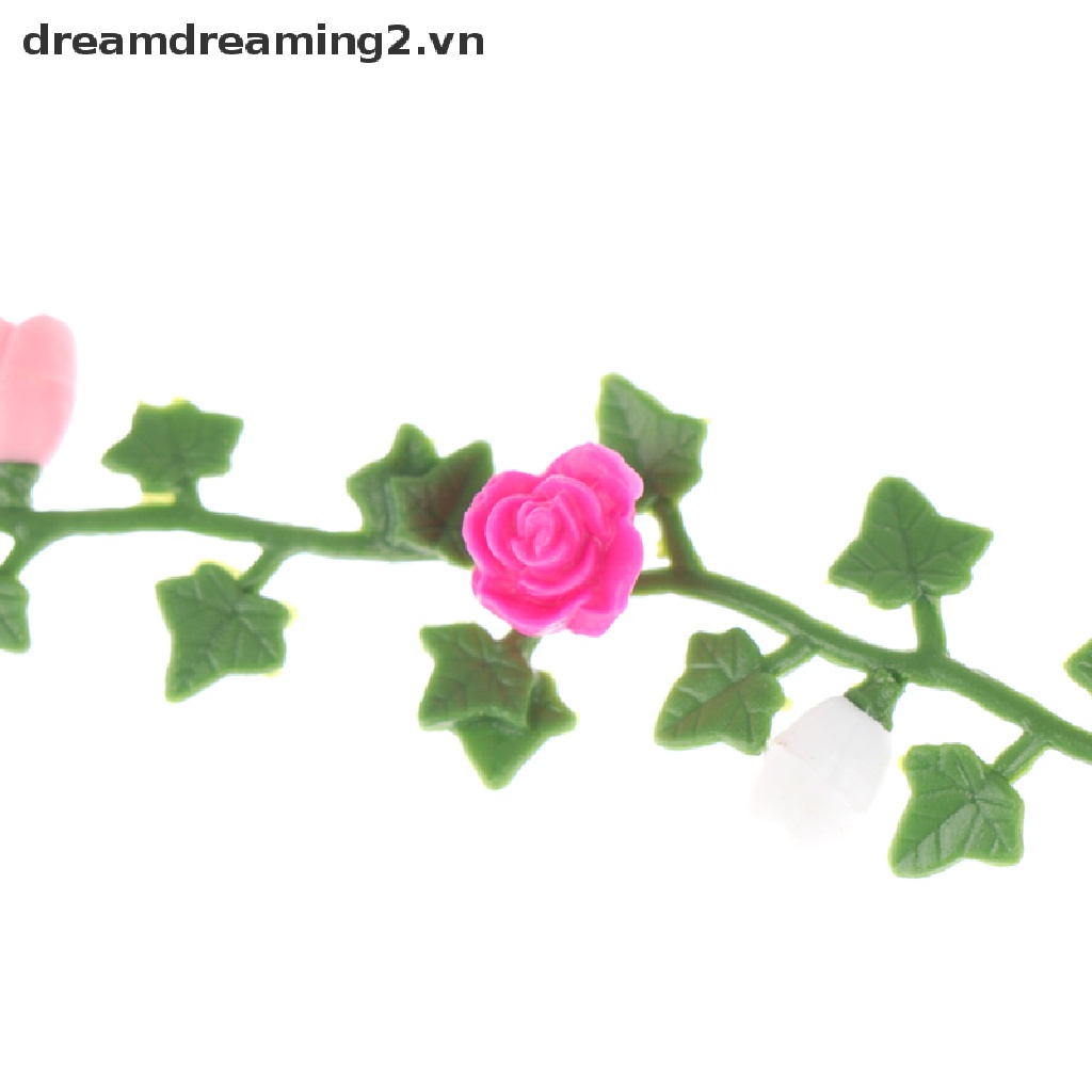 2 Dây leo hoa hồng thu nhỏ tỉ lệ 1: 2 trang trí nhà búp bê