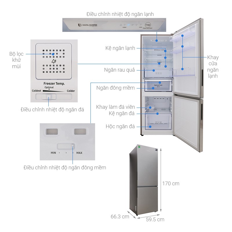 Tủ lạnh Samsung Inverter 310L RB30N4010S8/SV