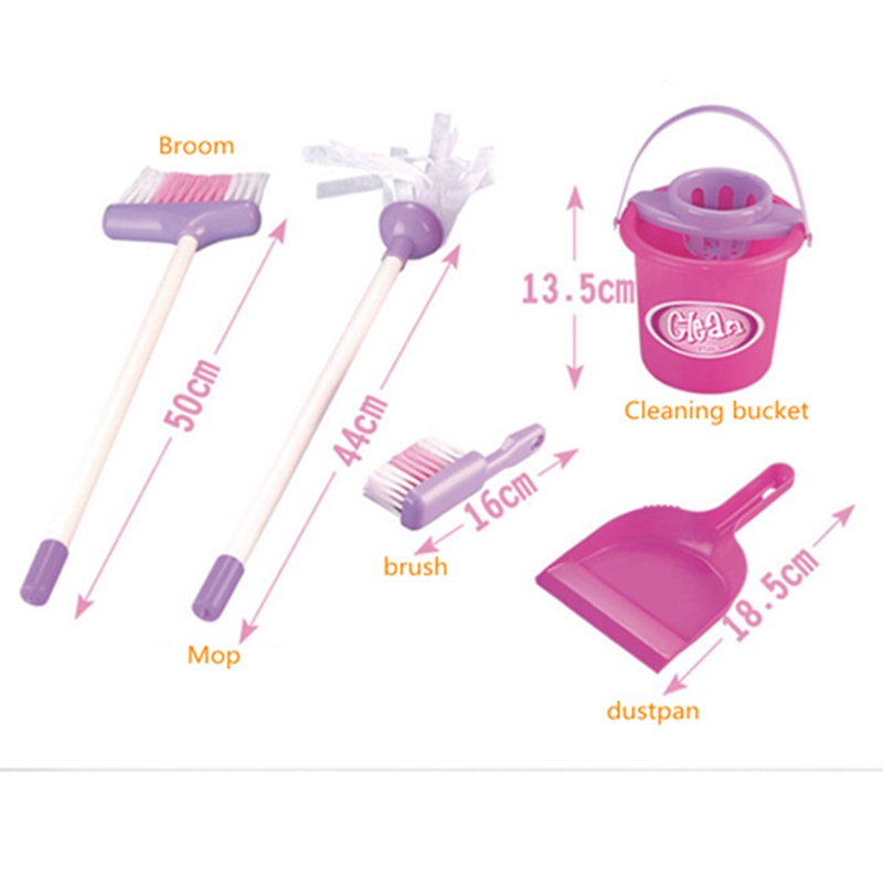 Bộ Đồ Chơi Mô Phỏng Dụng Cụ Dọn Dẹp + Xô Và Cây Lau Nhà mini Cho Bé