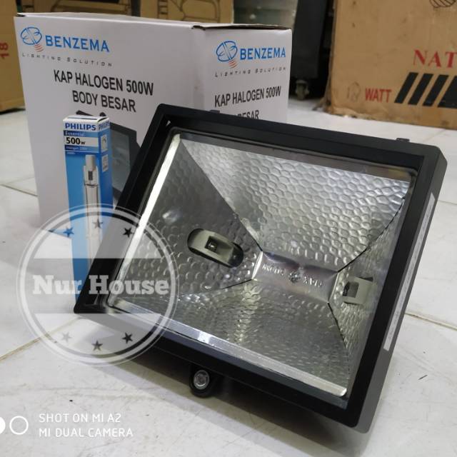 Đèn Pha Halogen 500 Watt 300 Watt Halolite Philips Benzema Chuyên Dụng Cho Sân Vườn