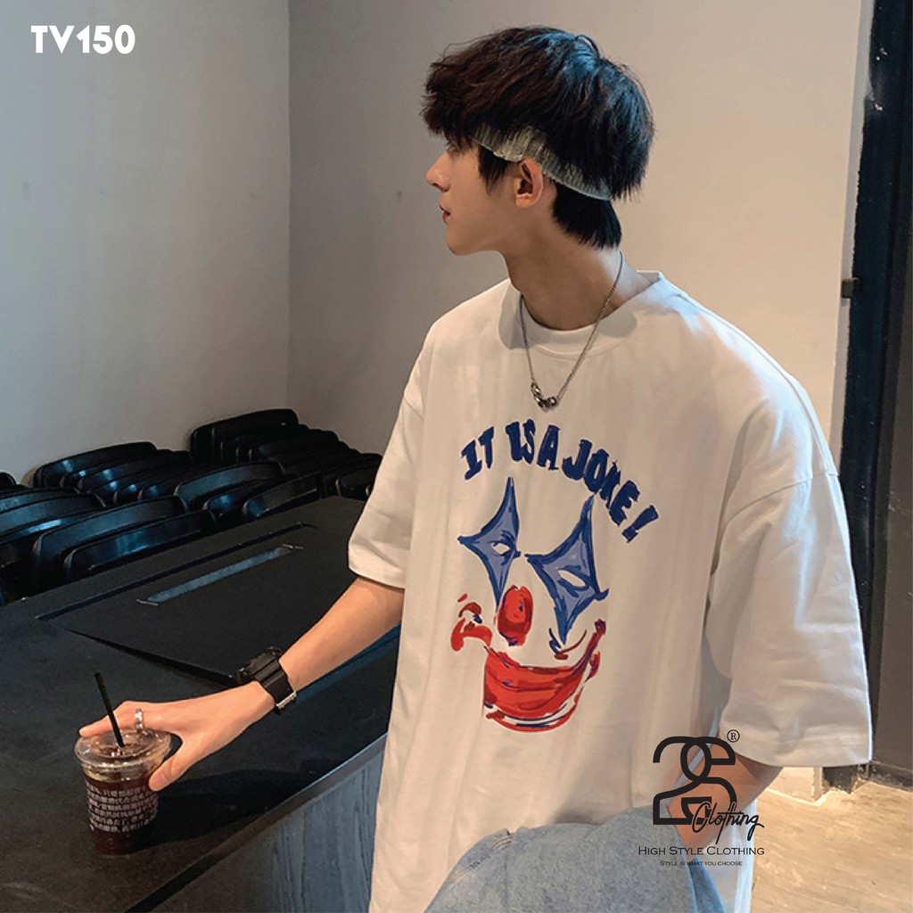 Áo Thun Nam Cổ Tròn Form Rộng 2S Clothing Áo Phông Nữ Form Rộng Tay Lỡ Giấu Quần Basic Cotton In Hình Jorker TV150