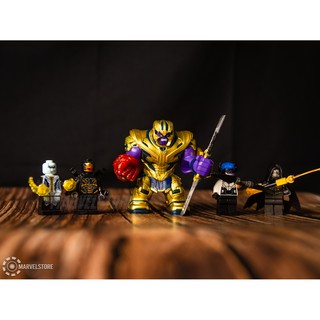 Lego Thanos cùng tem Black Order mô hình lắp ghép minifigure