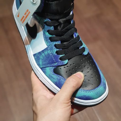 Giầy jordan 1 high tie dye, giày thể thao jd xanh loang nước biển cao cổ nam nữ full Box hàng cao cấp