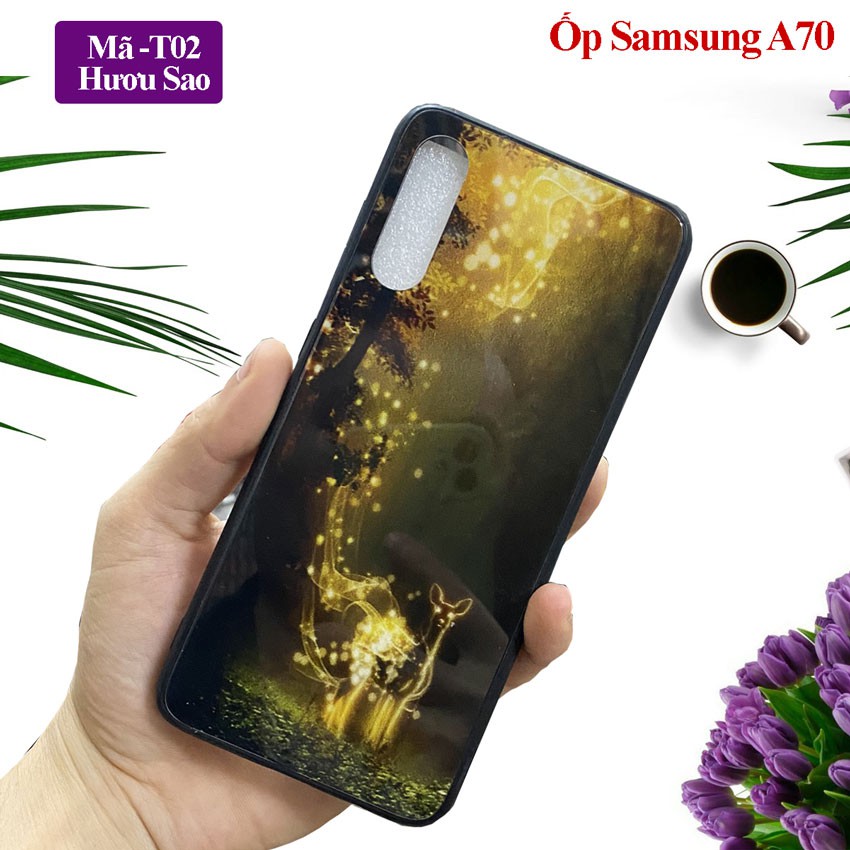 Ốp lưng A70, ốp lưng Samsung A70, Vỏ điện thoại ss Galaxy mặt kính in hoa sang trọng , Aha Case