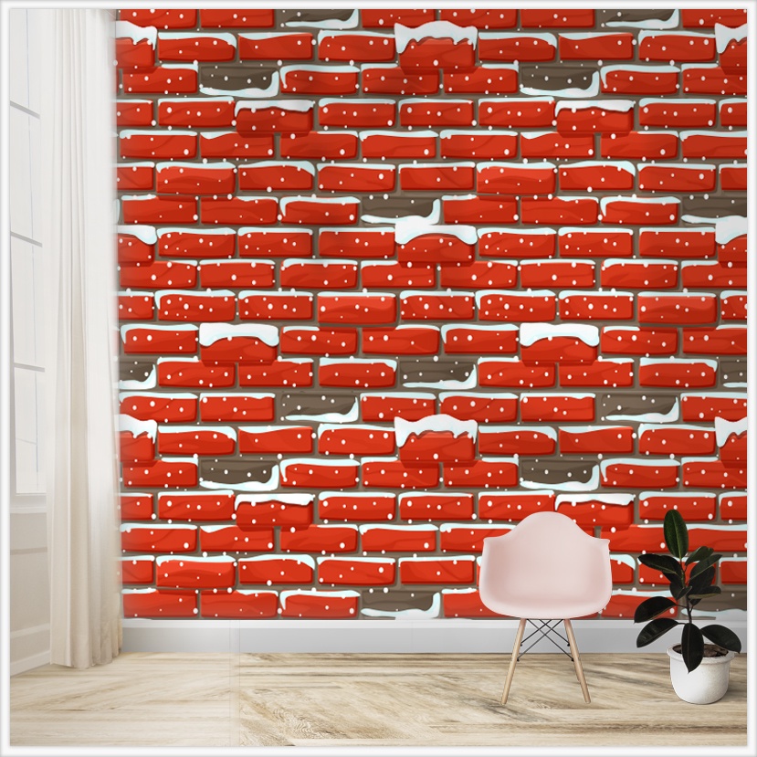 Decal Dán Tường Giả Gạch Vân Noel Mã M - Giấy Dán Tường Giả Gạch Chống Bẩn Trang Trí Phòng Kích Thước 60*150Cm Cắt Sẵn