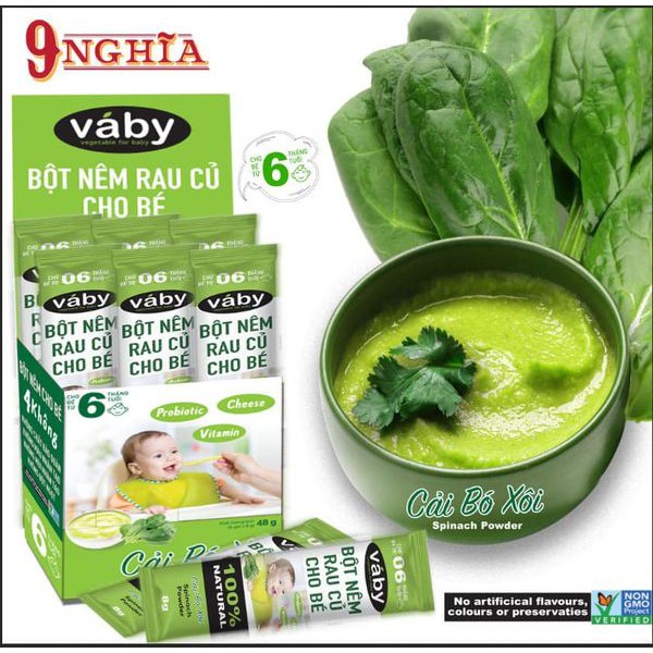 [Mua Lẻ Giá Sỉ] Bột Nêm Cho Bé Vaby 48gr 9 Nghĩa ( 8gr/ gói x 6 gói6/ hộp)