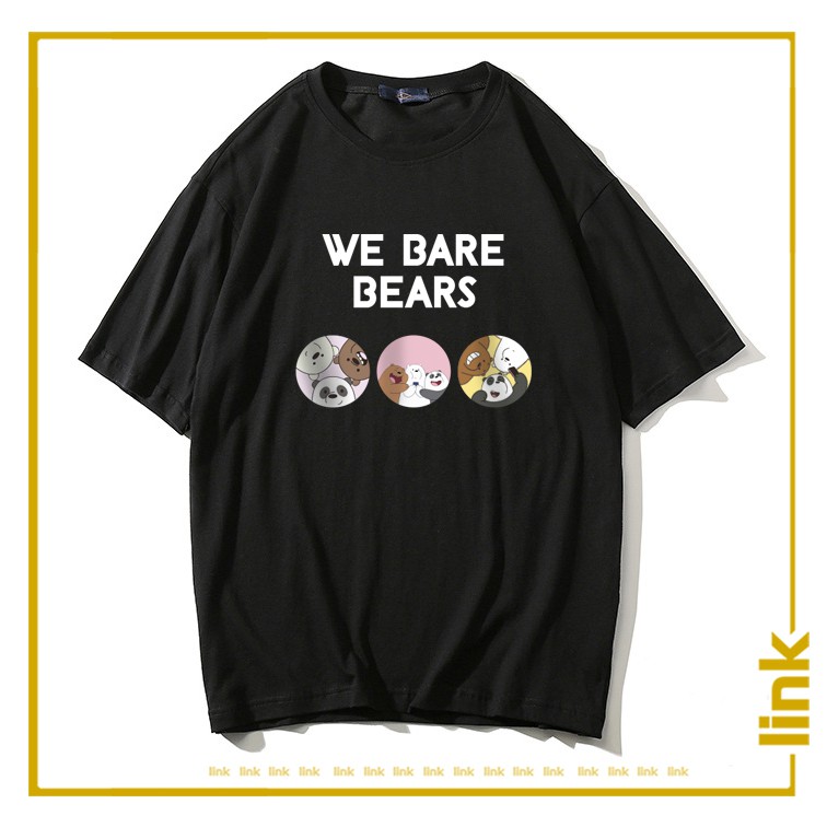 Áo unisex WE BARE BEARS - CHÚNG TÔI ĐƠN GIẢN LÀ GẤU tay lỡ ( Đen, Trắng, Vàng )