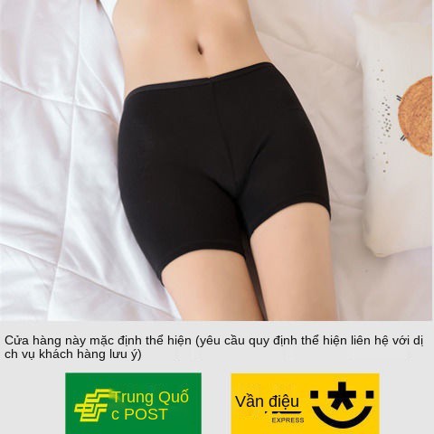 Quần an toàn viền ren 3 điểm chống lóa, cotton phẳng nữ, legging nữ học sinh, đùi ngoài, mùa hè