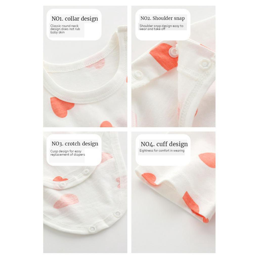 Áo liền quần ngắn tay chất liệu cotton dành cho trẻ nhỏ mới sinh