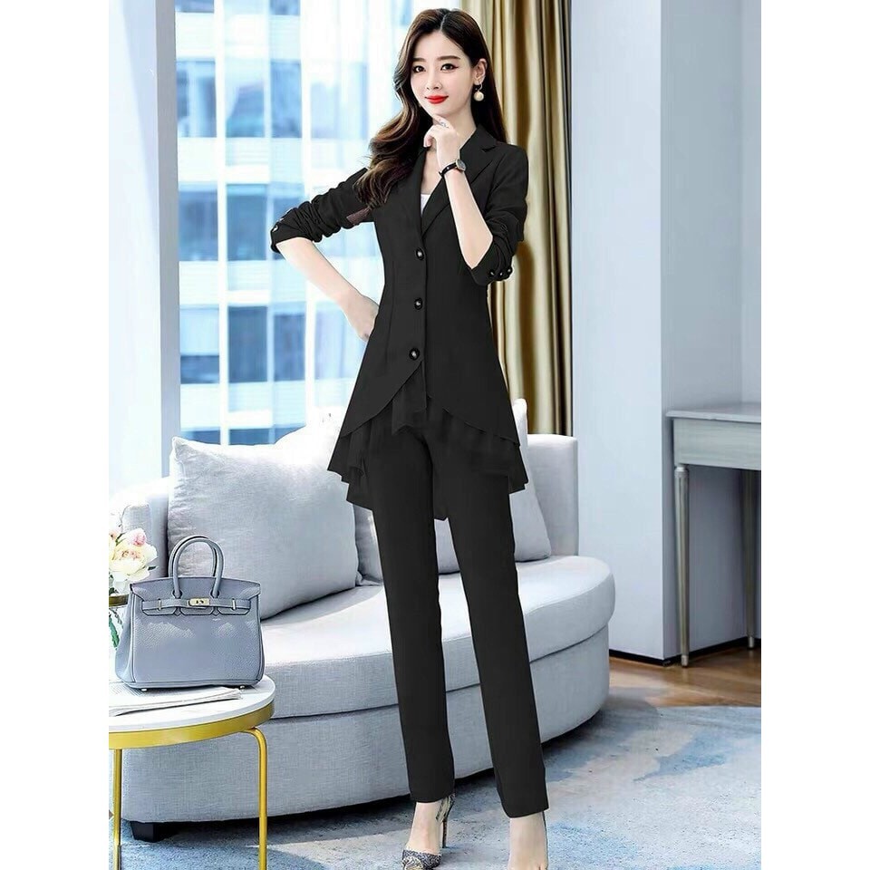 HÀNG QC - SET BỘ ÁO VEST ĐUÔI TÔM QUẦN TÂY KÈM ÁO THUN SANG TRỌNG - MH490