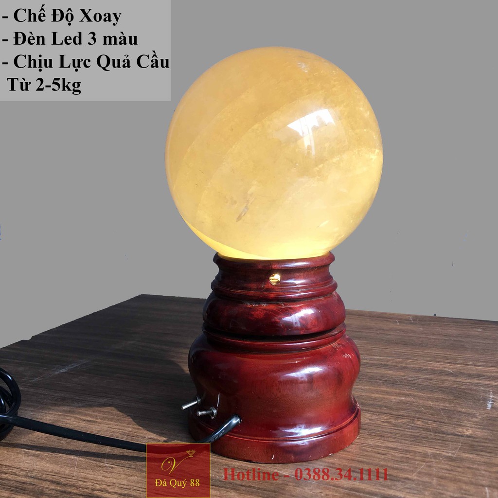 Đế Để Cầu Phong Thủy Có Đèn Led 3 Màu Xoay Tự Động