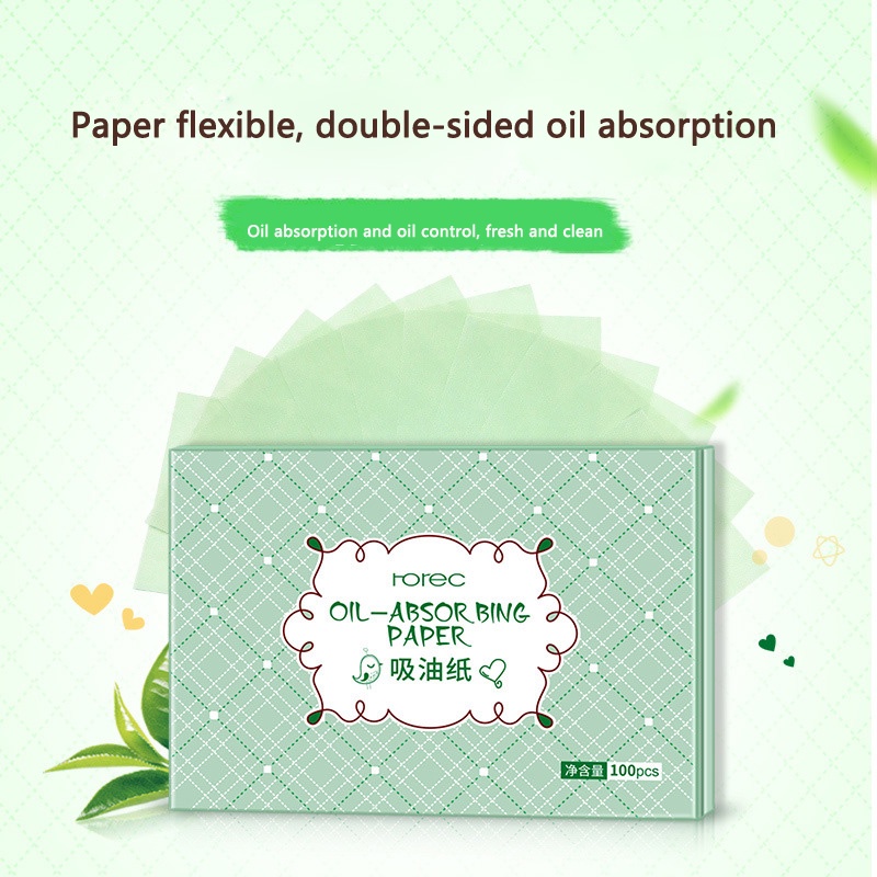 Bộ 100 giấy thấm dầu Rorec thấm hút tốt làm sạch da thoải mái | BigBuy360 - bigbuy360.vn