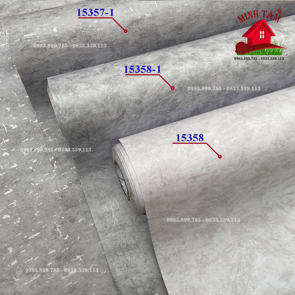 Giấy dán tường xi măng - Decal dán tường xi măng khổ 1.2m  có keo sẵn bóc dán đ