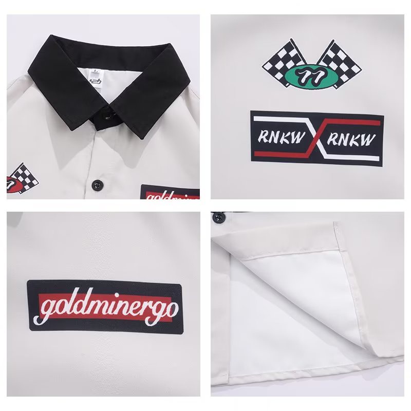 Áo Sơ Mi Ngắn Tay Dáng Rộng Phối Màu Phong Cách retro Mỹ 2022 Cho Nam