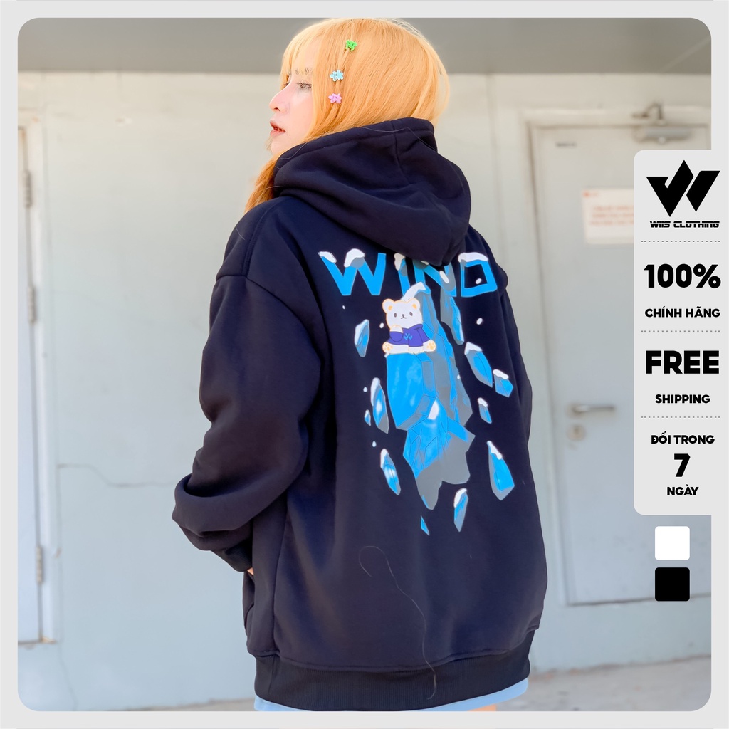 Áo hoodie unisex WIIS form rộng nỉ nam nữ HD22 thời trang thu đông oversize