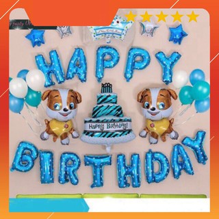 ( Tặng Bơm + Keo dán ) Sét Bóng Sinh Nhật Cho Vé Tuổi Tuất